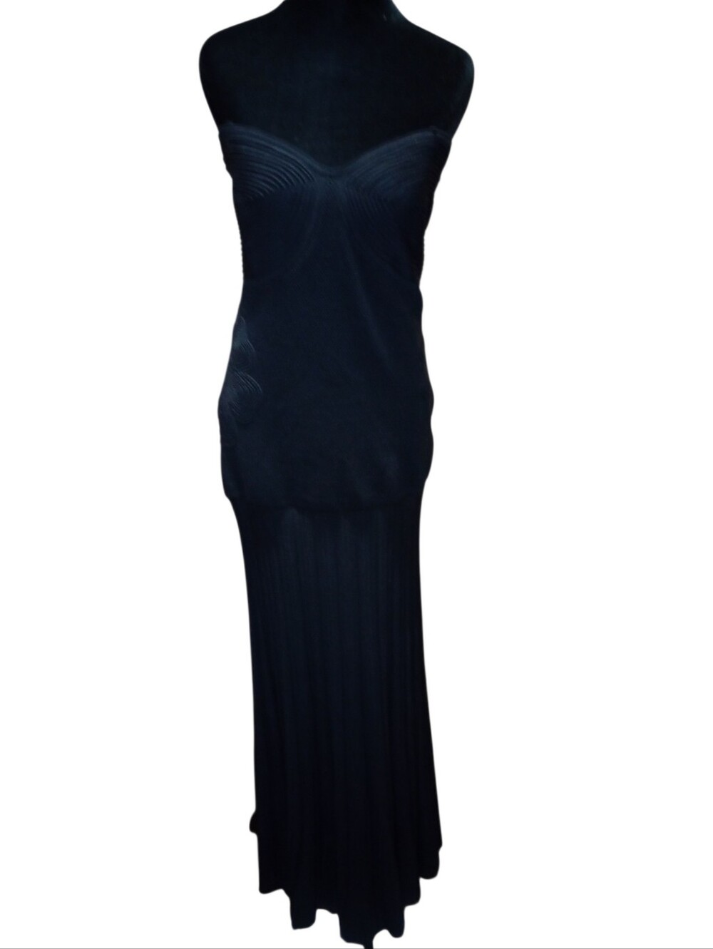 Camila Coelho Strapless Black Crochet Knit Maxi Dress, Size L, NWT